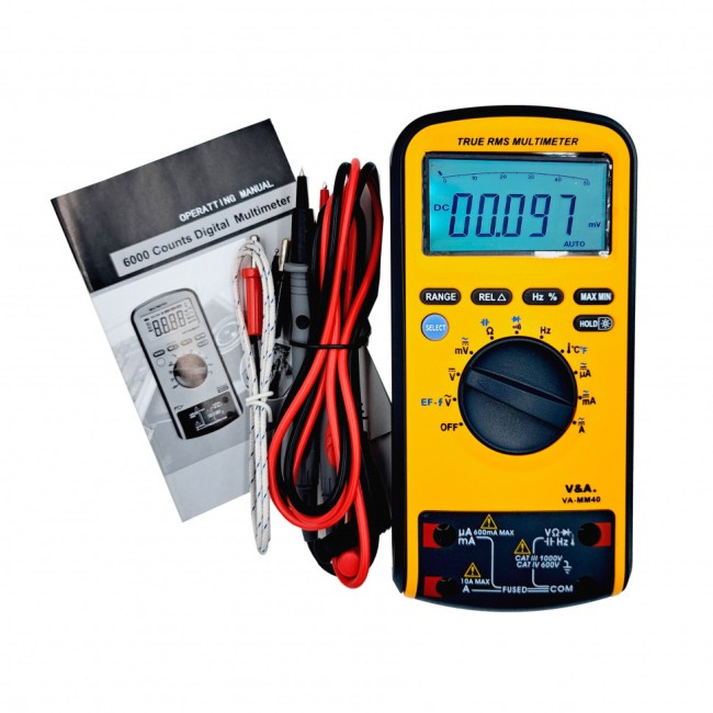 Мультиметр цифровой с повышенной защитой VA-MM40 Мультиметр цифровой с повышенной защитой VA-MM40