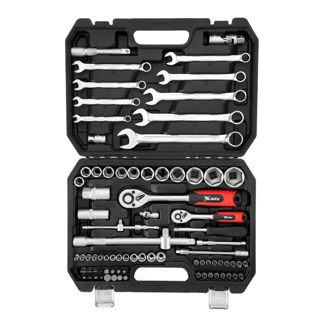 Набор инструментов, 1/2", 1/4", пластиковый кейс, 82 предмета MTX Набор инструментов, 1/2", 1/4", пластиковый кейс, 82 предмета MTX