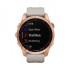 Часы Garmin Fenix 7S Solar цвета розовое золото с песочным силиконовым ремешком
