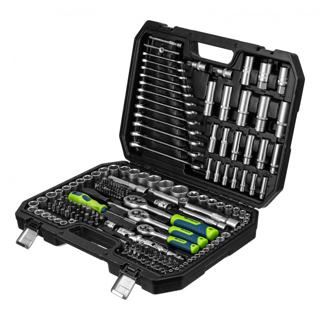 Набор инструментов 1/2", 3/8", 1/4" 215 предметов Сибртех Набор инструментов 1/2", 3/8", 1/4" 215 предметов Сибртех