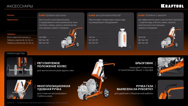 Бак для воды для бензорезов K-002 KRAFTOOL Бак для воды для бензорезов K-002 KRAFTOOL