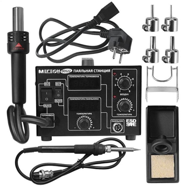 Комбинированная паяльная станция МЕГЕОН 00522 Комбинированная паяльная станция МЕГЕОН 00522