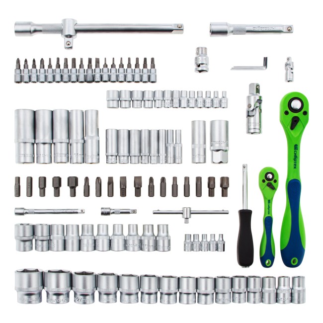 Набор инструментов 1/2", 1/4" CrV 108 предметов Сибртех Набор инструментов 1/2", 1/4" CrV 108 предметов Сибртех