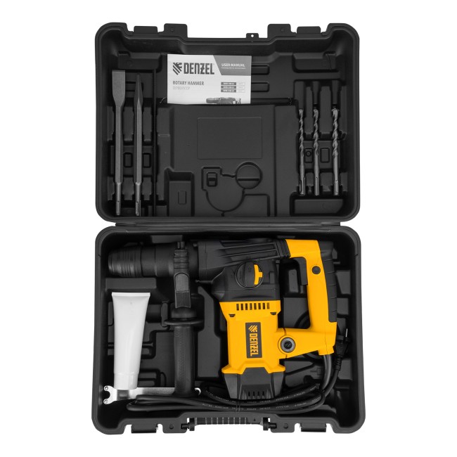 Перфоратор электрический RHVB-1250-32, SDS-plus, 1250 Вт, 5,5 Дж, 4 реж. Denzel Перфоратор электрический RHVB-1250-32, SDS-plus, 1250 Вт, 5,5 Дж, 4 реж. Denzel
