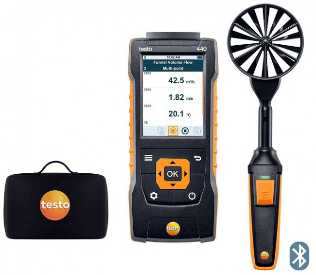 Комплект Testo 440 с Bluetooth-крыльчаткой 100 мм и кейсом
