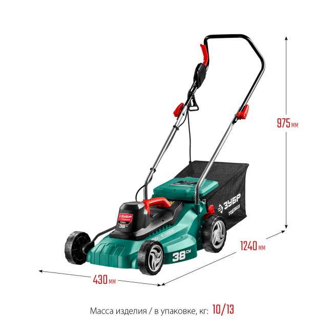 Сетевая газонокосилка ГСЦ-38-1700 ЗУБР Сетевая газонокосилка ГСЦ-38-1700 ЗУБР