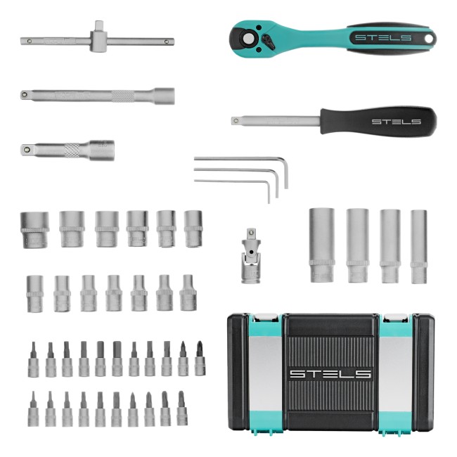 Набор инструментов 1/4", Cr-V 47 предметов Stels Набор инструментов 1/4", Cr-V 47 предметов Stels